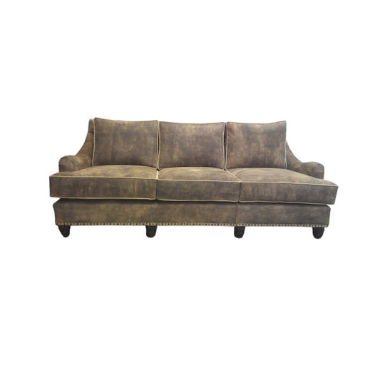 This three-seat sofa is an elegant and resilient addition to any living space. It is crafted with superior materials in North Carolina to ensure that it lasts for generations. With its timeless design, you won't need to worry about replacing it anytime soon.
