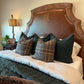 brown leather bed with alligator accents
