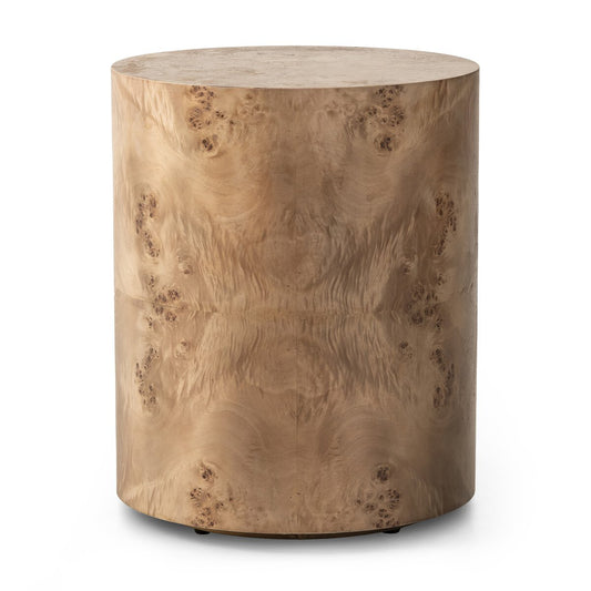 BURLED WOOD END TABLE