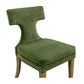 GREEN VELVET DINING CHAIR WITH WOODEN LEGS