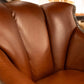 BROWN LEATHER SWIVEL CHAIR WITH CROC ACCENTS AND NAILS