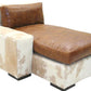 Leather and Hide Sectional Sofa Right Chaise Lounge