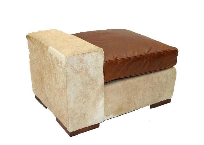 Leather and Hide Sectional Sofa Ottoman