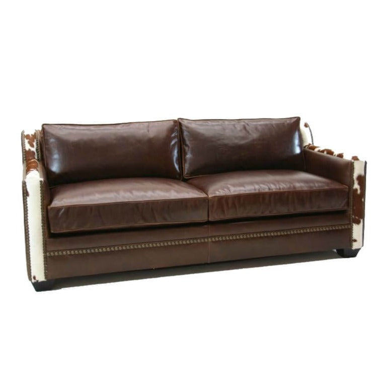 The Leather and Hide Queen Sleeper Sofa offers a stylish addition to any living room or office. The sofa is made up of luxurious leather and hide materials, providing superior comfort and an elegant look. The queen sized sleeper sofa can both entertain guests in style and provide a nighttime sleeping space with ease.