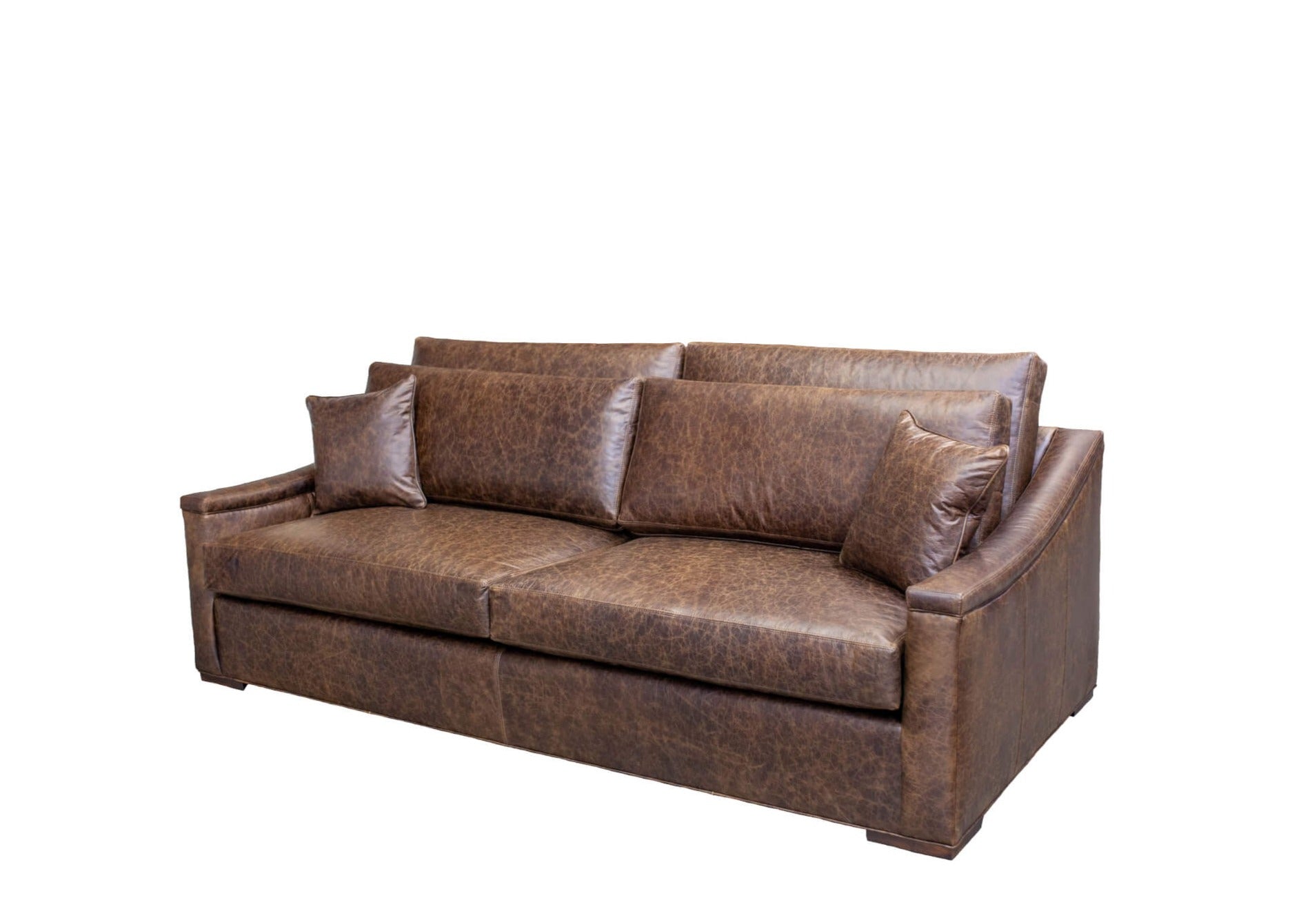The Double Cushion Leather Sofa is an ideal pick for a living room. It offers superior comfort with two tight-stitched cushions, layered with top grain leather upholstery. The sofa blend of style and modern comfort makes it the perfect addition to any home décor.