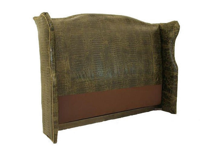 The King Patterned Headboard is the perfect statement piece for any bedroom. Featuring a King Size frame, this attractive headboard is crafted with a premium leather material in a unique snakeskin pattern. Finished with a unique western flair, this headboard will make a great addition to any bedroom.